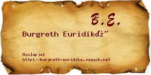 Burgreth Euridiké névjegykártya